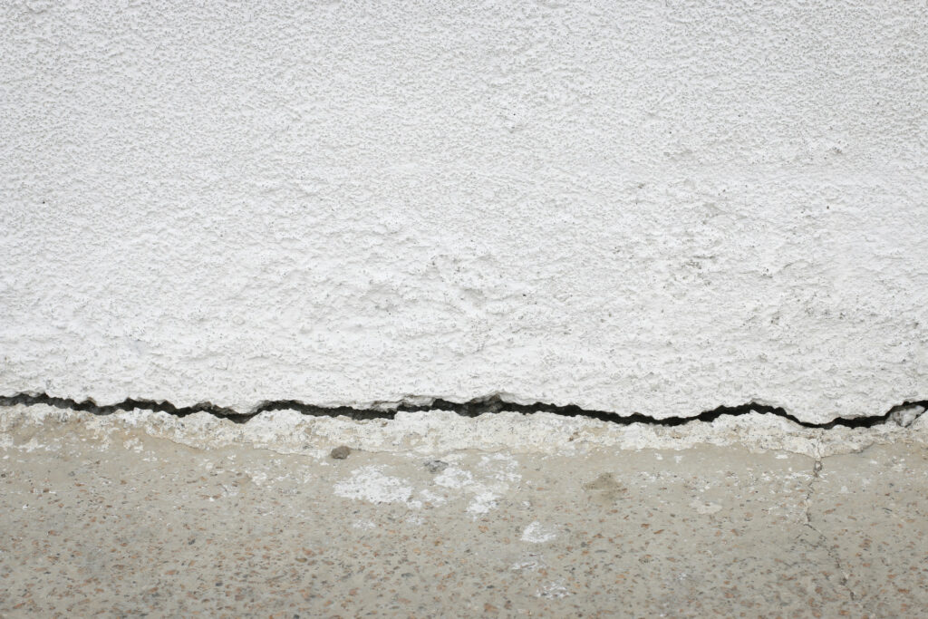 concrete wall with a crack in