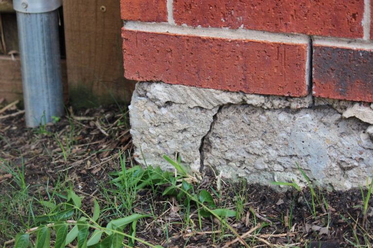 Residential House with a crack in the foundation