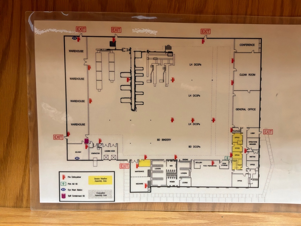 Mapping the interior — the office floor plan used during the assessment