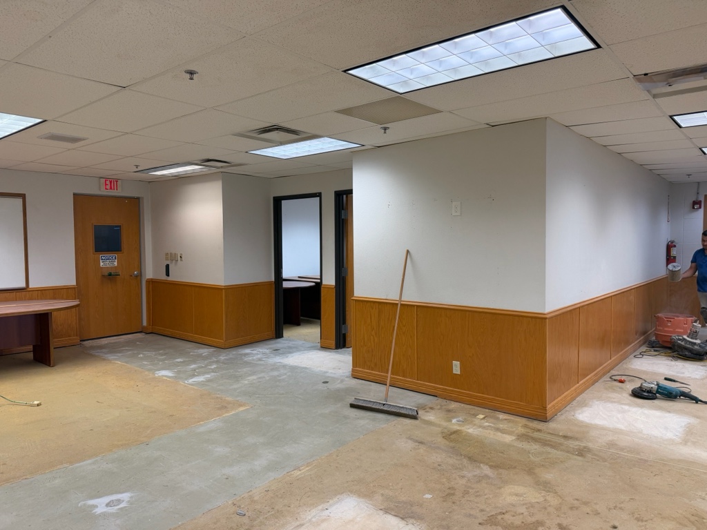Slab patched and the work area cleaned